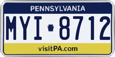 PA license plate MYI8712