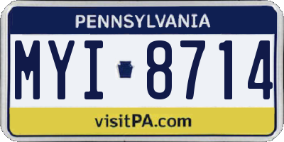 PA license plate MYI8714