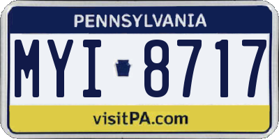 PA license plate MYI8717