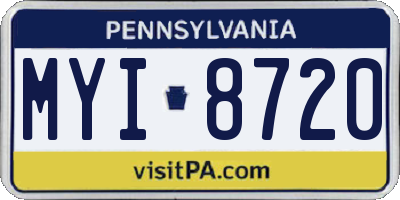 PA license plate MYI8720
