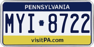 PA license plate MYI8722