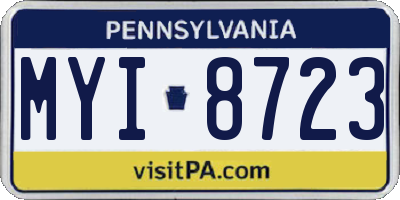PA license plate MYI8723