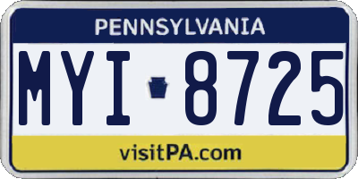 PA license plate MYI8725