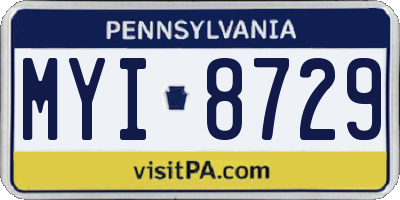 PA license plate MYI8729