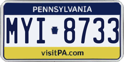 PA license plate MYI8733