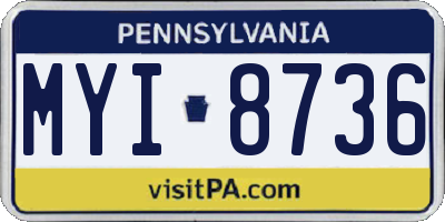 PA license plate MYI8736