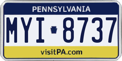 PA license plate MYI8737