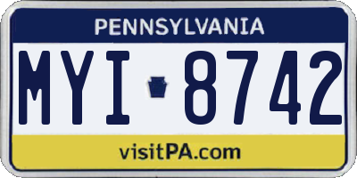 PA license plate MYI8742