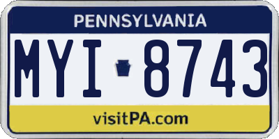 PA license plate MYI8743