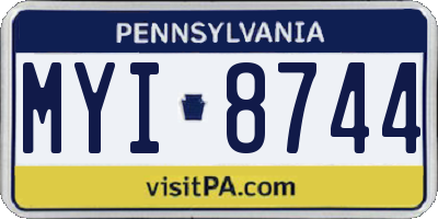 PA license plate MYI8744