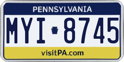 PA license plate MYI8745