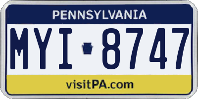 PA license plate MYI8747