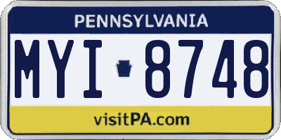 PA license plate MYI8748