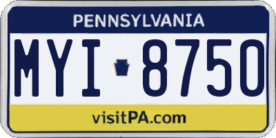 PA license plate MYI8750