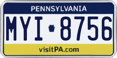 PA license plate MYI8756