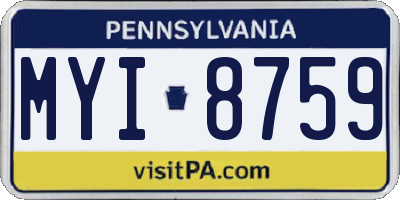 PA license plate MYI8759
