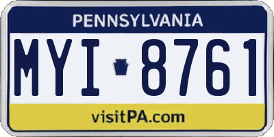 PA license plate MYI8761