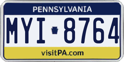 PA license plate MYI8764