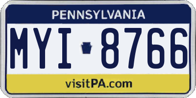 PA license plate MYI8766