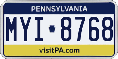 PA license plate MYI8768