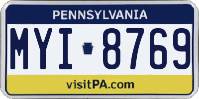 PA license plate MYI8769