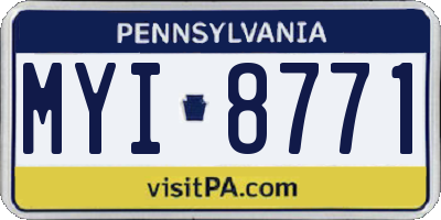 PA license plate MYI8771