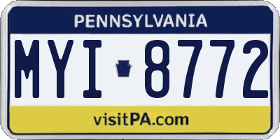 PA license plate MYI8772