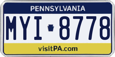 PA license plate MYI8778