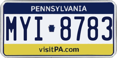 PA license plate MYI8783