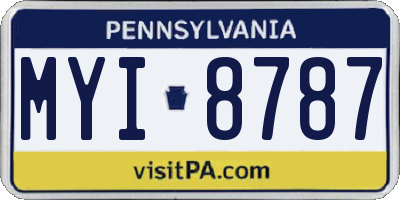 PA license plate MYI8787