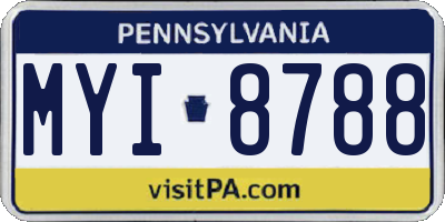 PA license plate MYI8788