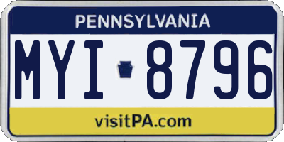PA license plate MYI8796