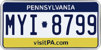 PA license plate MYI8799