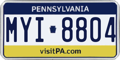 PA license plate MYI8804