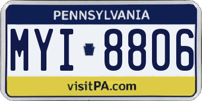 PA license plate MYI8806