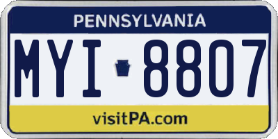 PA license plate MYI8807