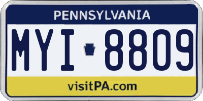 PA license plate MYI8809