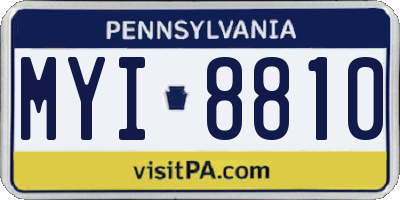 PA license plate MYI8810