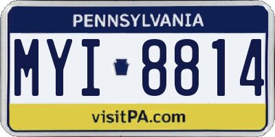 PA license plate MYI8814