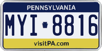 PA license plate MYI8816