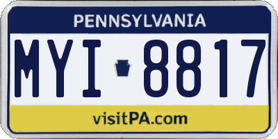 PA license plate MYI8817