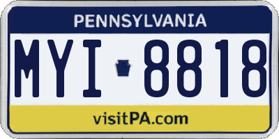 PA license plate MYI8818
