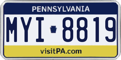 PA license plate MYI8819