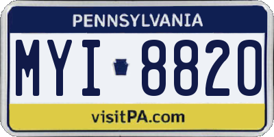 PA license plate MYI8820