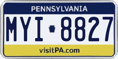 PA license plate MYI8827