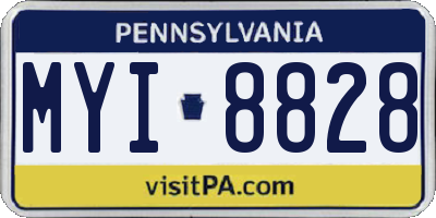 PA license plate MYI8828