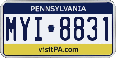 PA license plate MYI8831