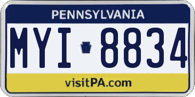 PA license plate MYI8834