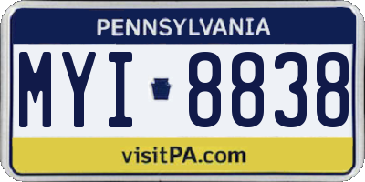 PA license plate MYI8838
