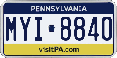 PA license plate MYI8840